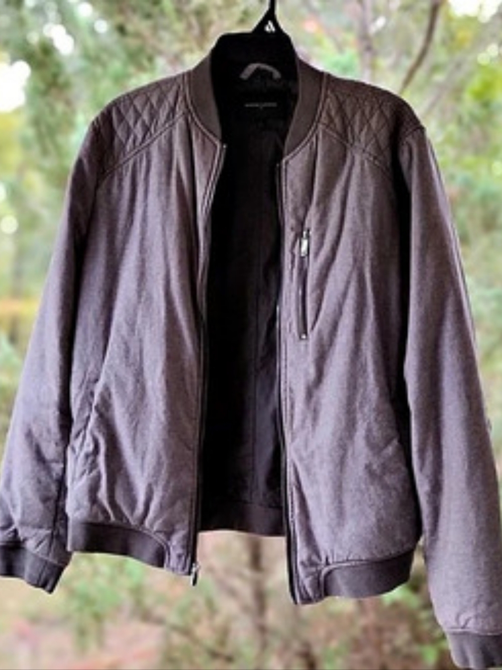 Banana Republic Quilted Shoulder Bomber Jacket Brown Medium